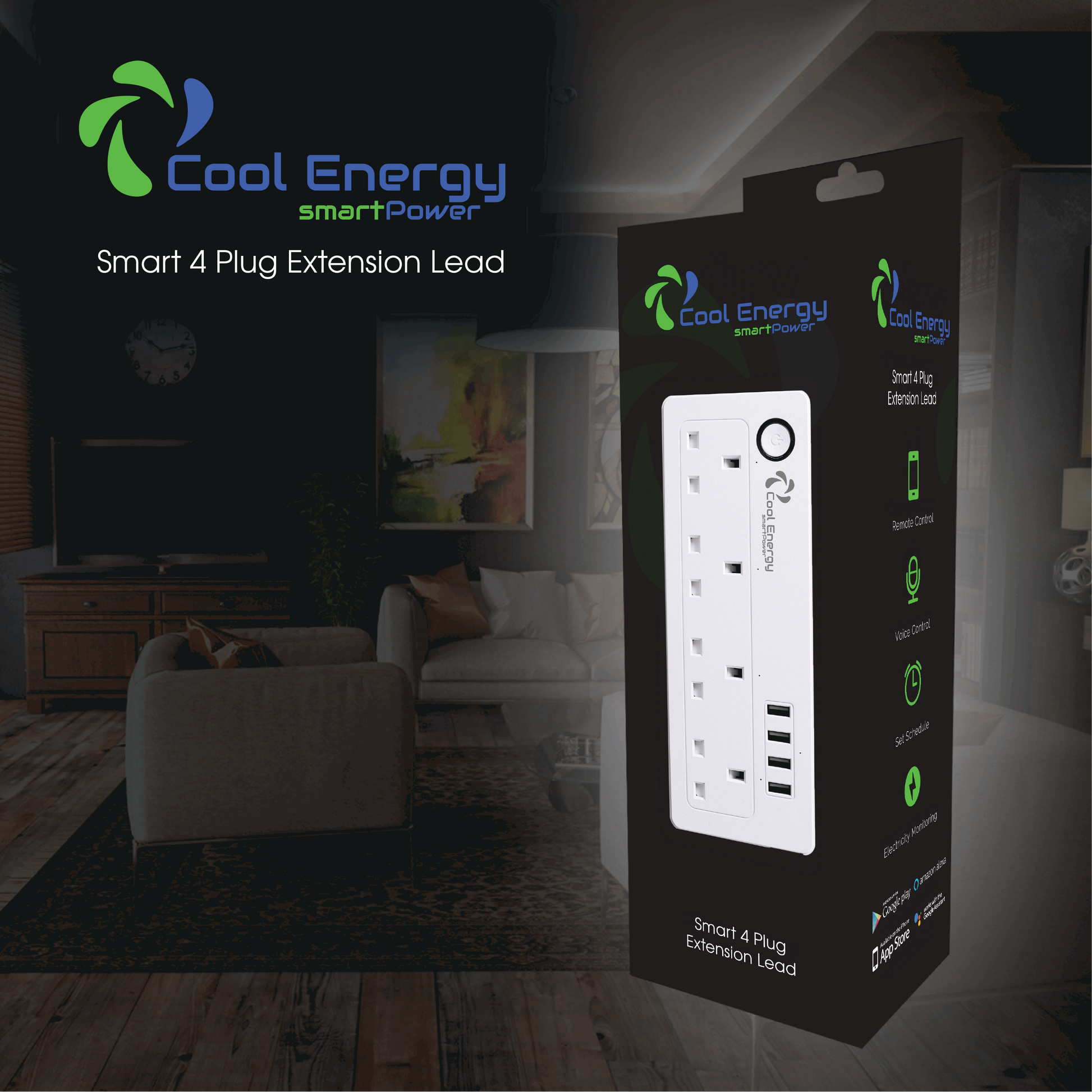 Cool Energy Smart 4 Plug Extension Lead