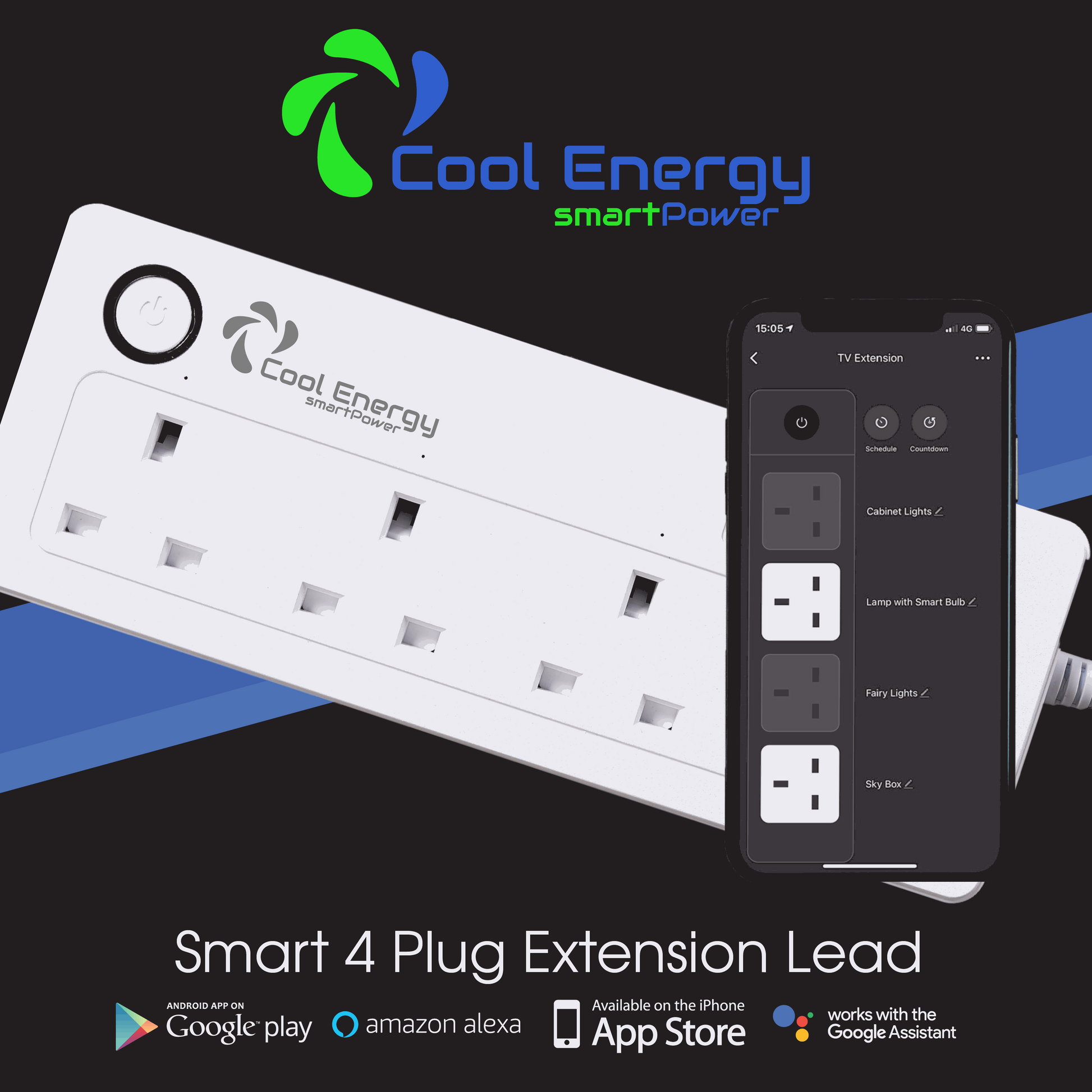 Cool Energy Smart 4 Plug Extension Lead