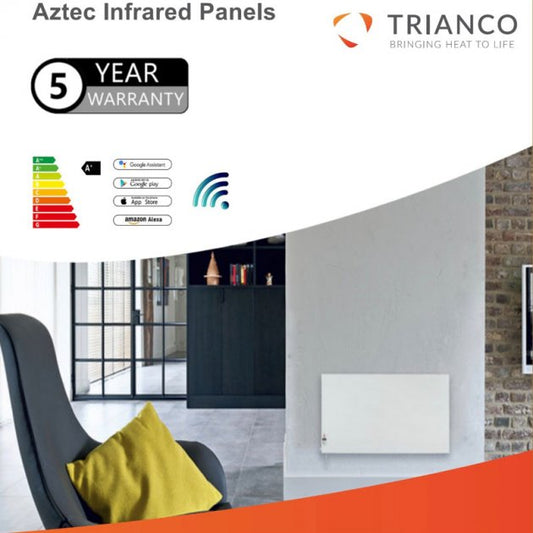 Trianco Aztec Infrared Powder Coated Heating Panel 1200mm H x 570mm 1000w- Infrared Heating Panel - Trianco