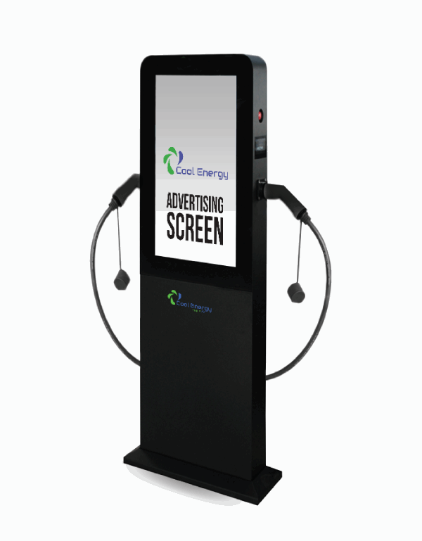Cool Energy SmartEV 44kW Type 2 Floor Mount EV Charger with Advertising Screen