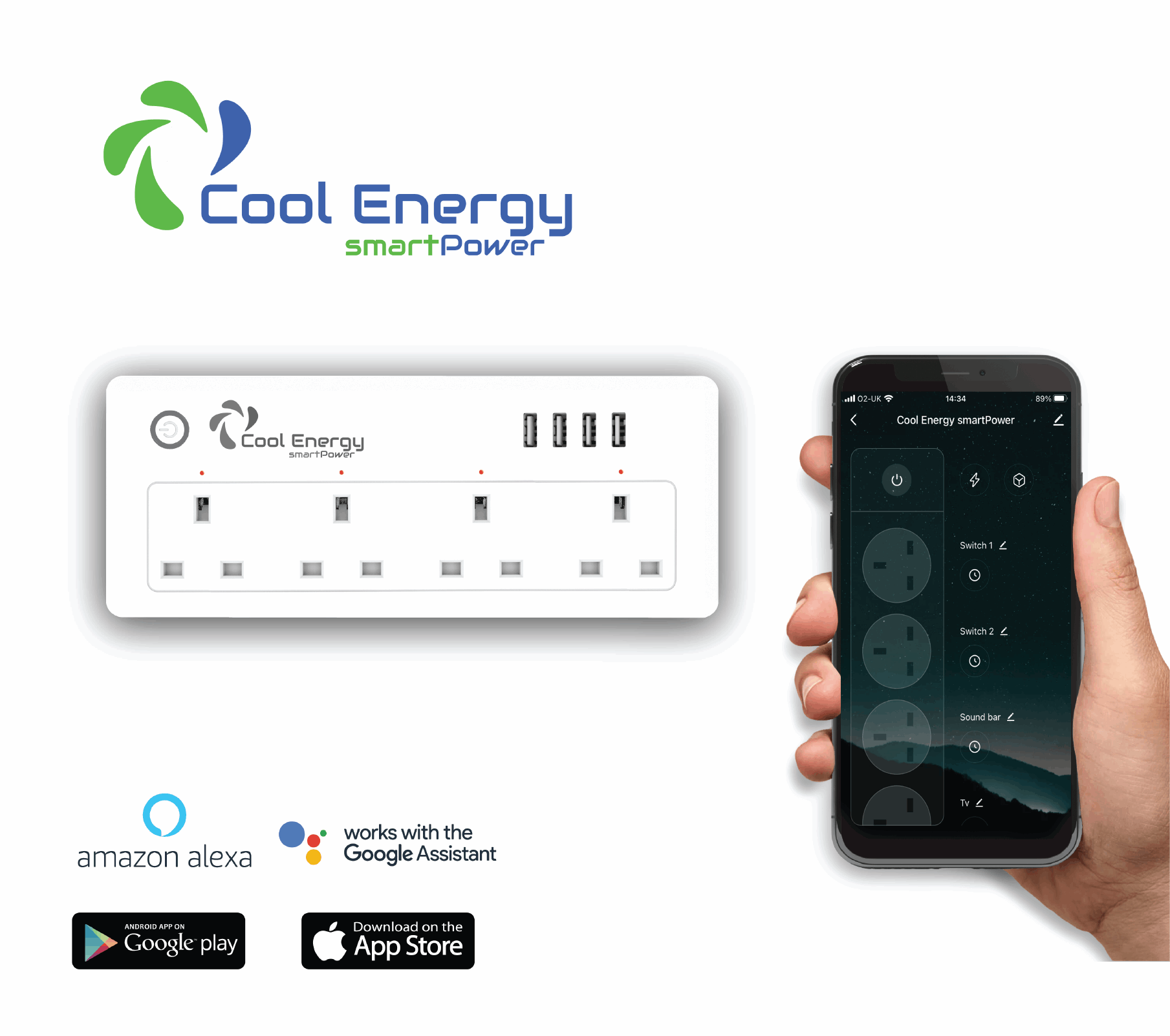 Cool Energy Smart 4 Plug Extension Lead