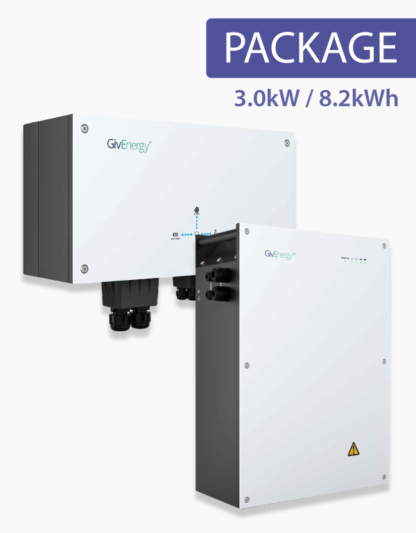 Inversor acoplado de CA GivEnergy de 3,0 kW con paquete de batería de 8,2 kWh (8,2 kWh)