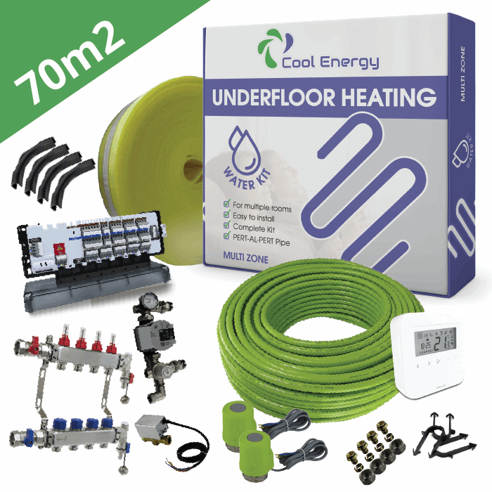 Water Underfloor Heating Kit - Multi Zone - 30m2 to 120m2 Area - Cool Energy Shop