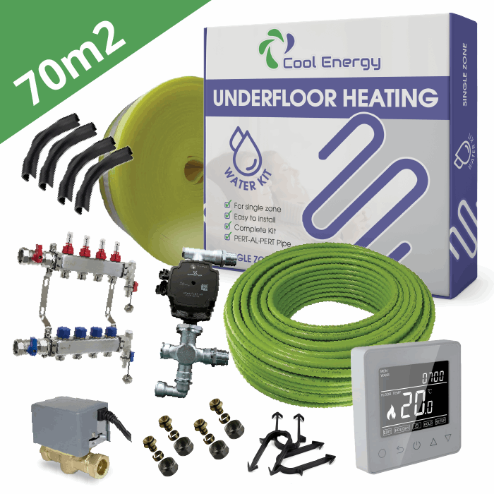 Water Underfloor Heating Kit - Single Zone - 15m2 to 120m2 Area - Cool Energy Shop